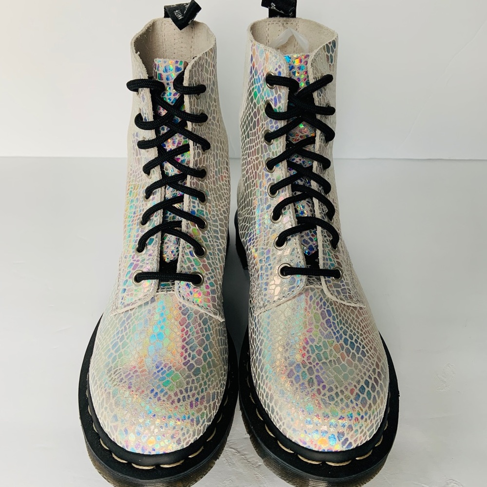 Dr. Martens 1460 Pascal Metallic Snake Shimmer  Festival Lace Up Combat Boots - Picture 4 of 11